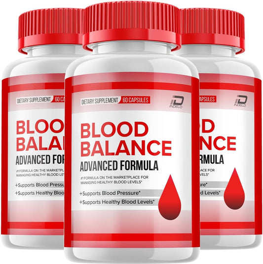 Blood Balance Capsules - Natural Formula for Healthy Levels (3 Pack, 180 Capsules)