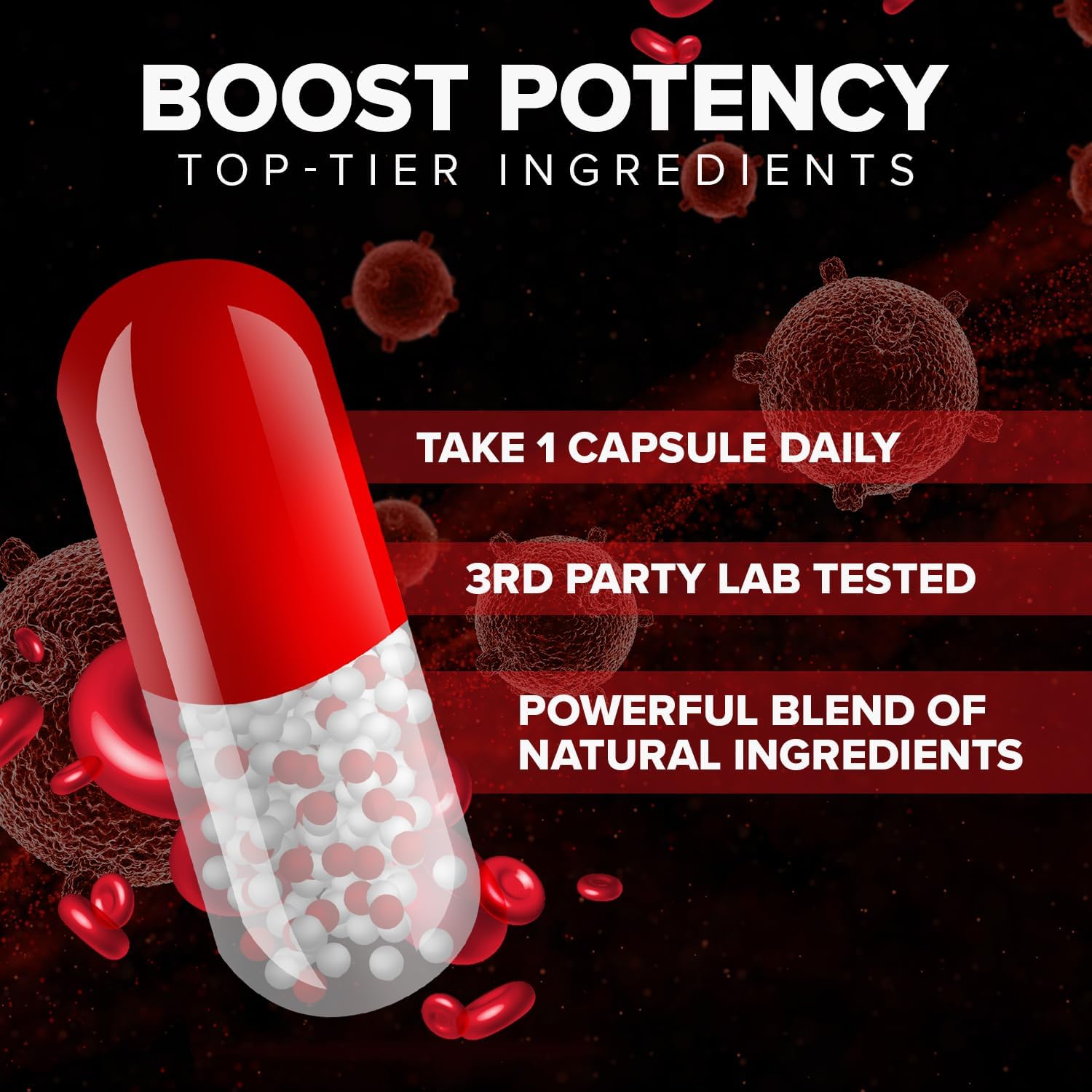 Blood Balance Capsules - Natural Formula for Healthy Levels (3 Pack, 180 Capsules)