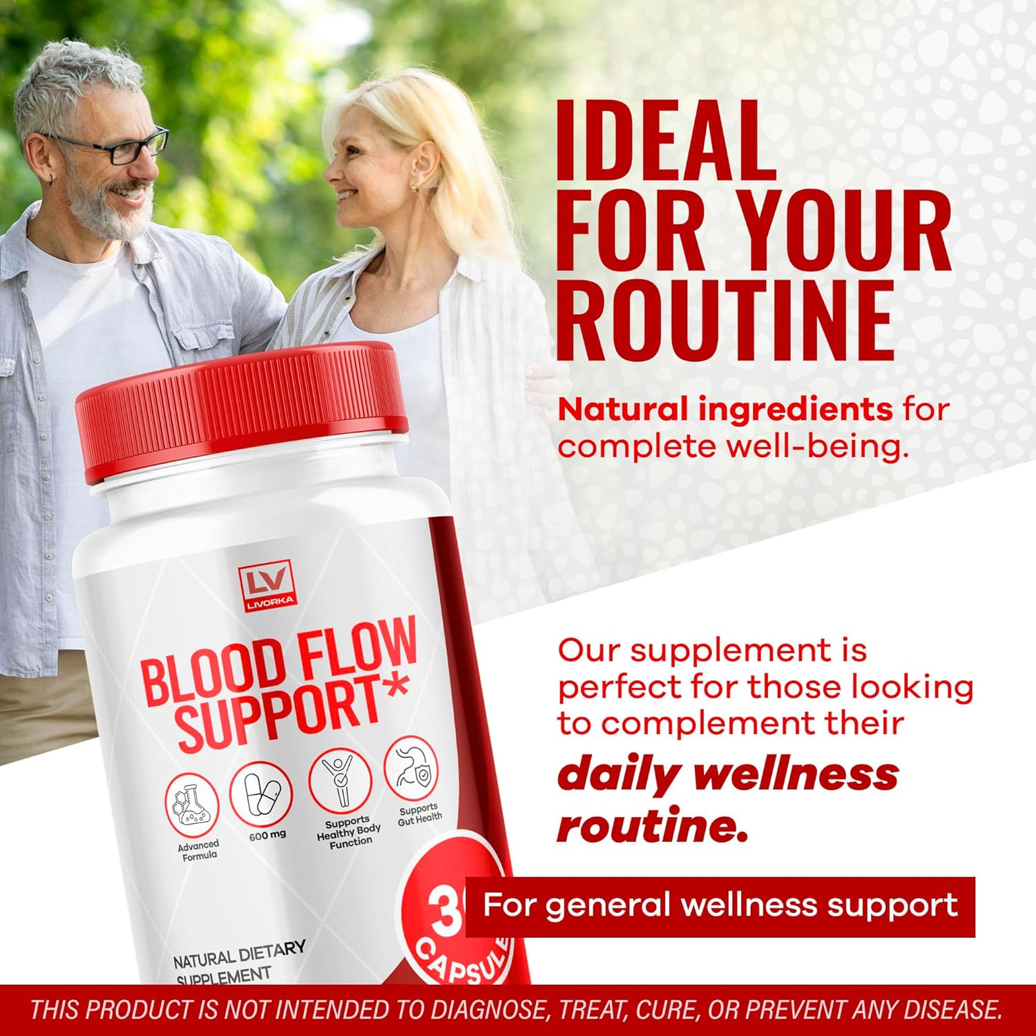 Blood Flow Support Capsules (90 Count) - All Natural Vitamin Pills for Improved Circulation - Advanced Formula with Positive Reviews - 3 Month Supply