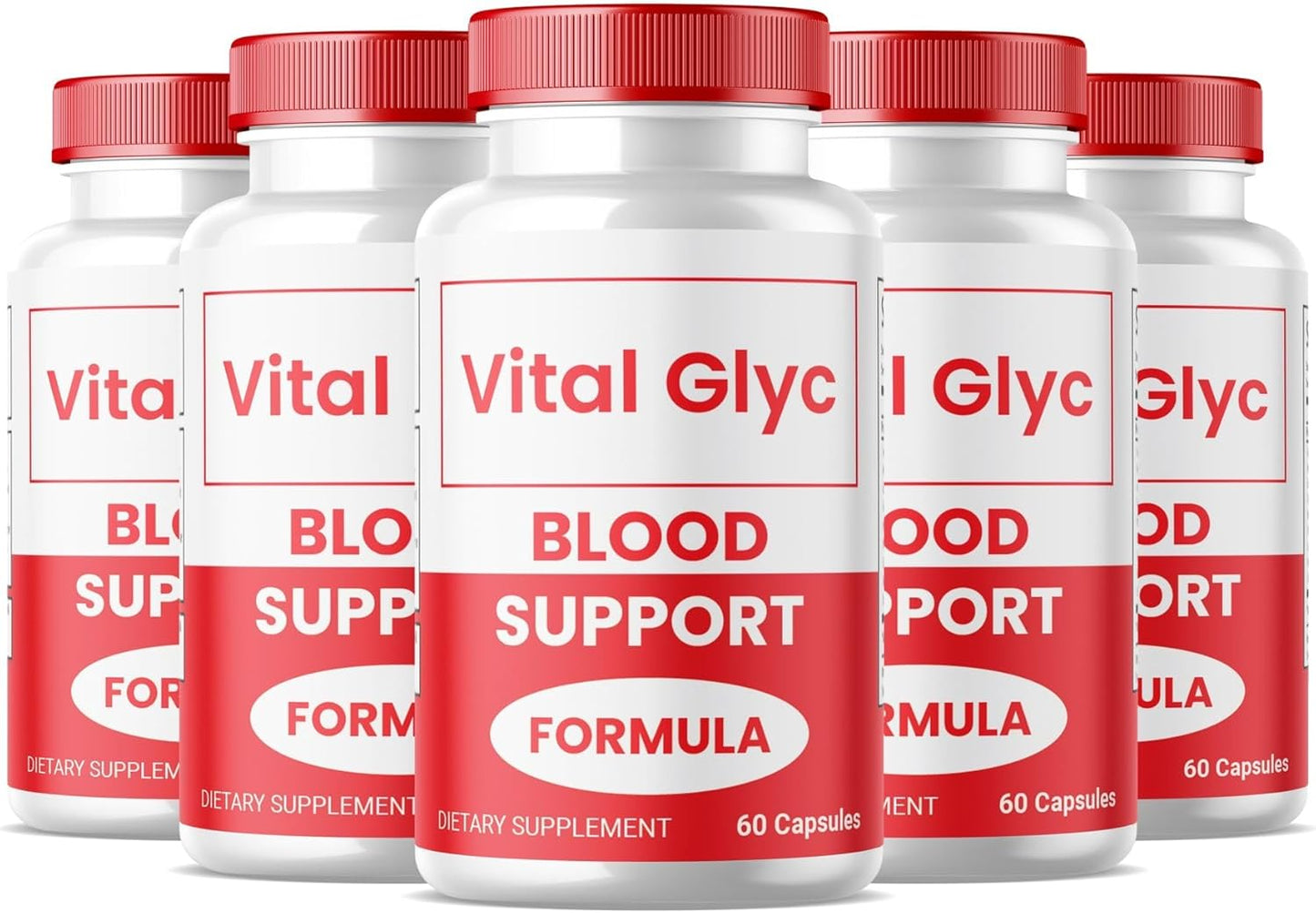 Blood Support Formula Capsules (5 Pack) - Vital Glyc, Blood Vessel Cleaner, Glyco Optimizer, Supports Health & Wellness - 300 Capsules