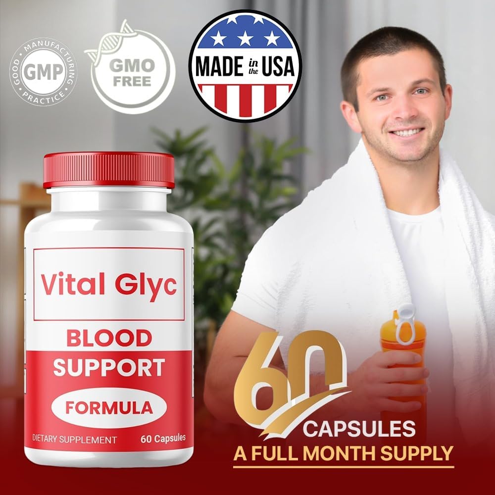 Blood Support Formula Capsules (5 Pack) - Vital Glyc, Blood Vessel Cleaner, Glyco Optimizer, Supports Health & Wellness - 300 Capsules