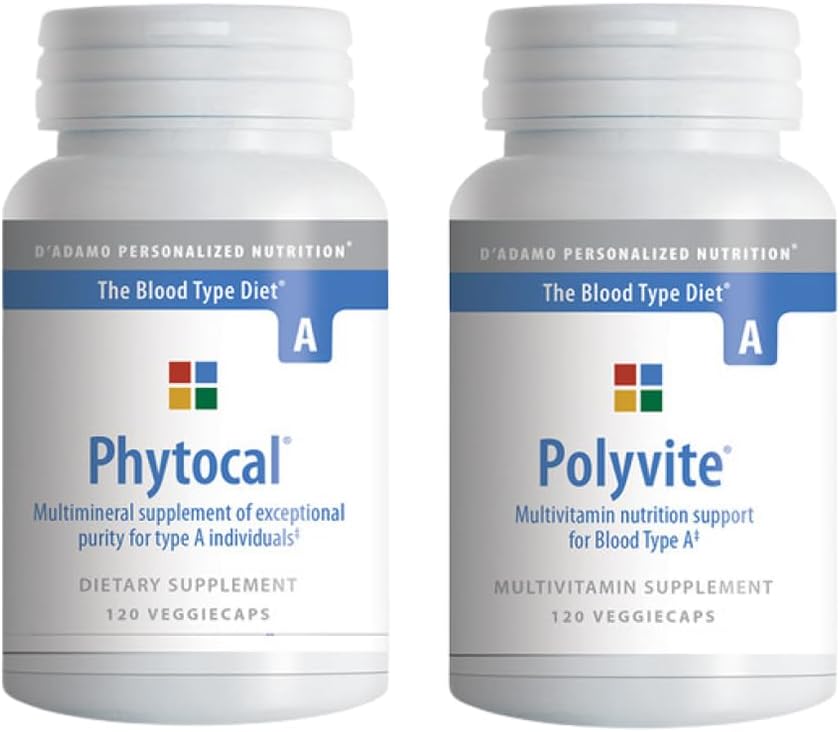 Blood Type A Optimal Health Stack by D'Adamo Personalized Nutrition for Improved Wellness and Vitality