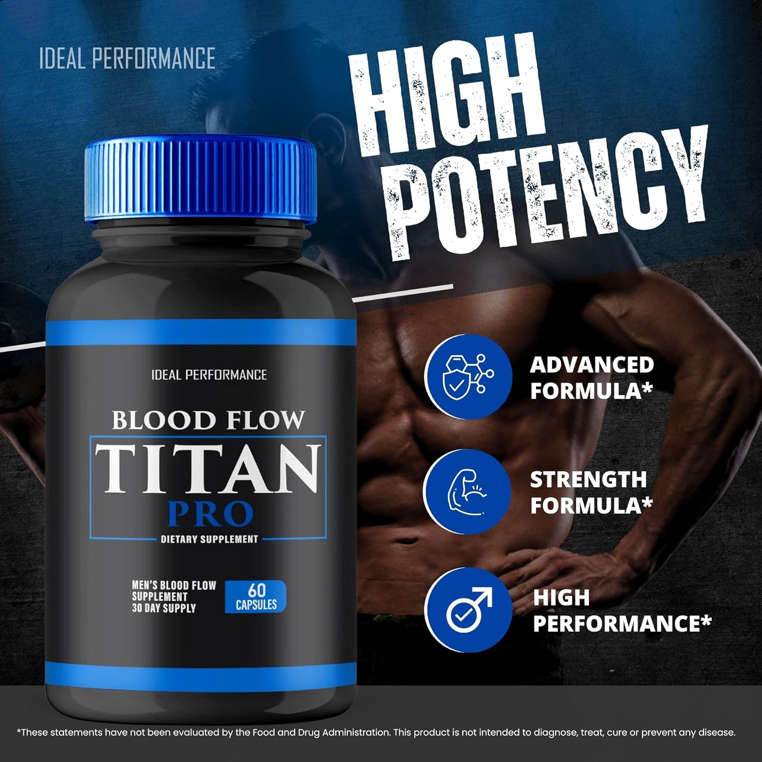 BloodFlowTitan Pro Capsules - Advanced Glycogen Supplement for Optimal Performance and Natural Glyco Detox Support (60 Capsules)