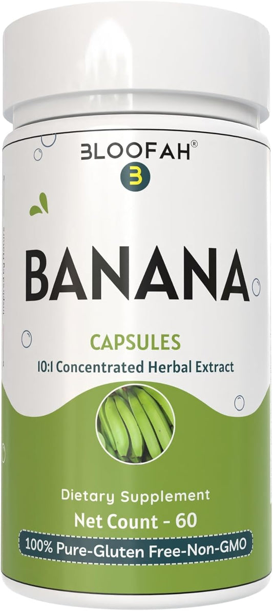 Bloofah Banana Fruit Capsules 500mg Concentrated Extract | Musa spp. Herbal Supplement | Non-GMO, Gluten-Free | Banana Powder (60 Capsules)