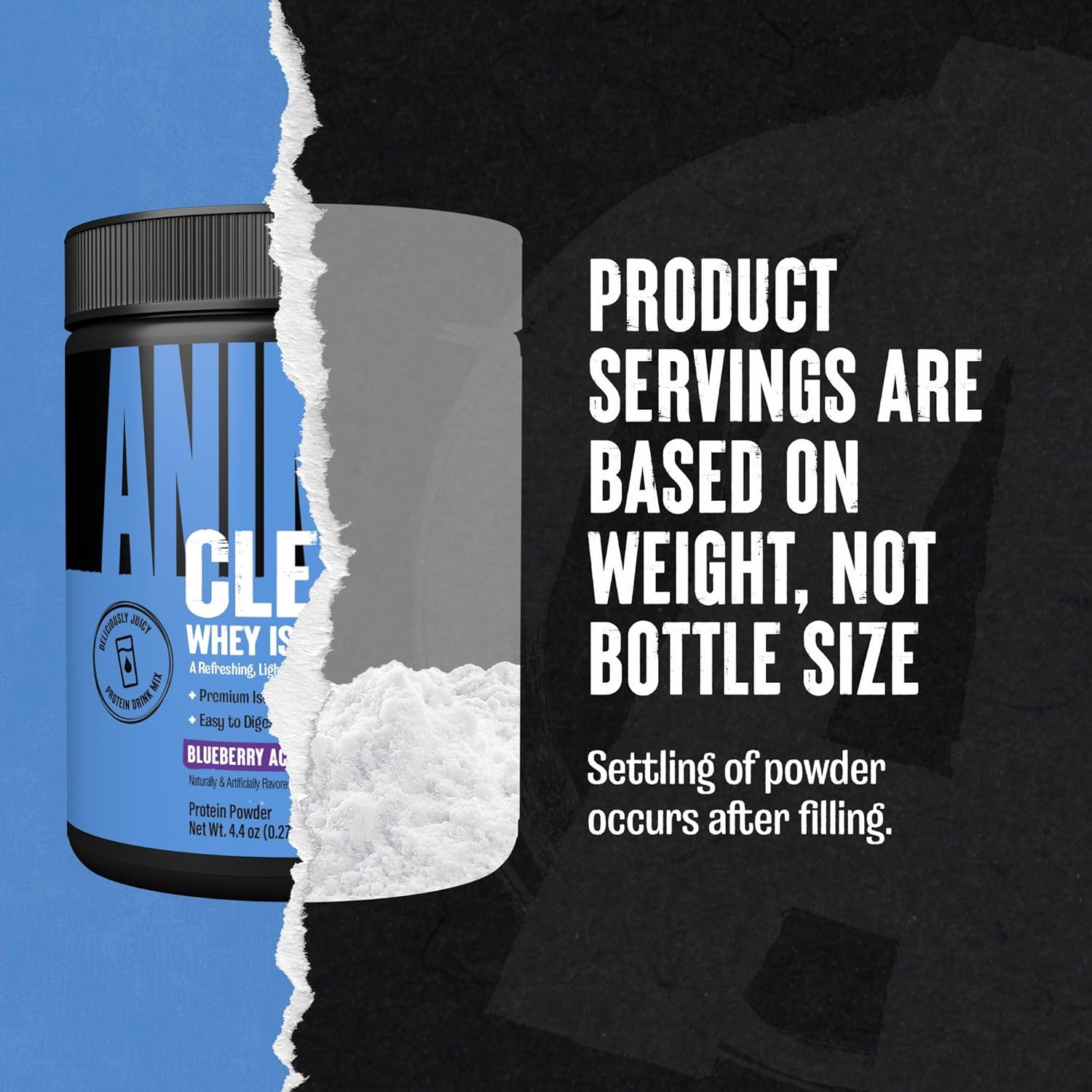Blueberry Acai Clear Whey Isolate Protein Powder - Digestible, Mixable, 5g BCAA, Refreshing Anytime Drink for Men and Women, 125g