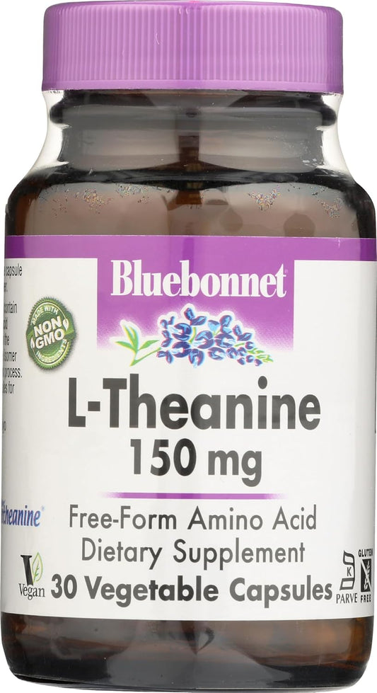 Bluebonnet Nutrition L-Theanine 200mg Capsules - 30 Count Bottle