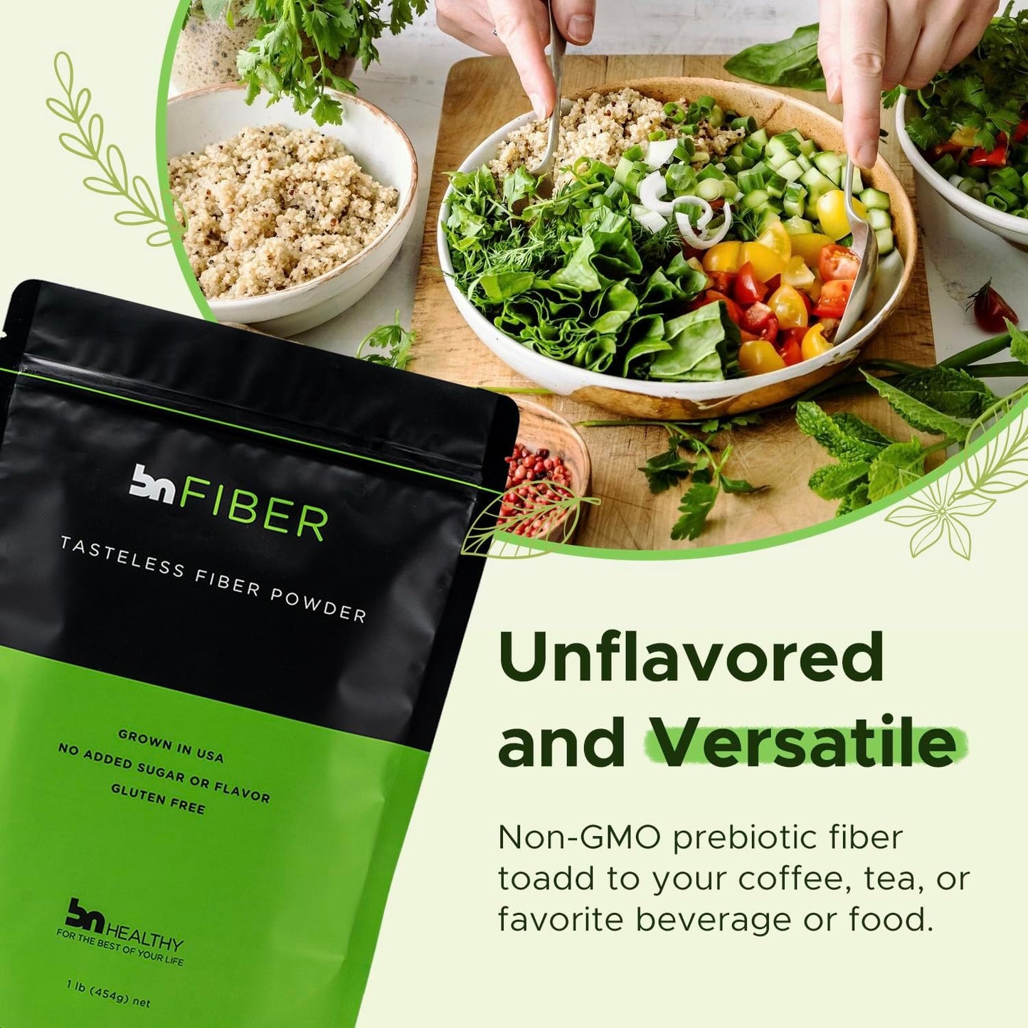 BNHealthy BN 100% Soluble Corn Fiber - Unflavored, Sugar Free, Supports Gut Health - Non-GMO, 90-Day Supply - Men & Women, Feel Full Faster, No Bloating