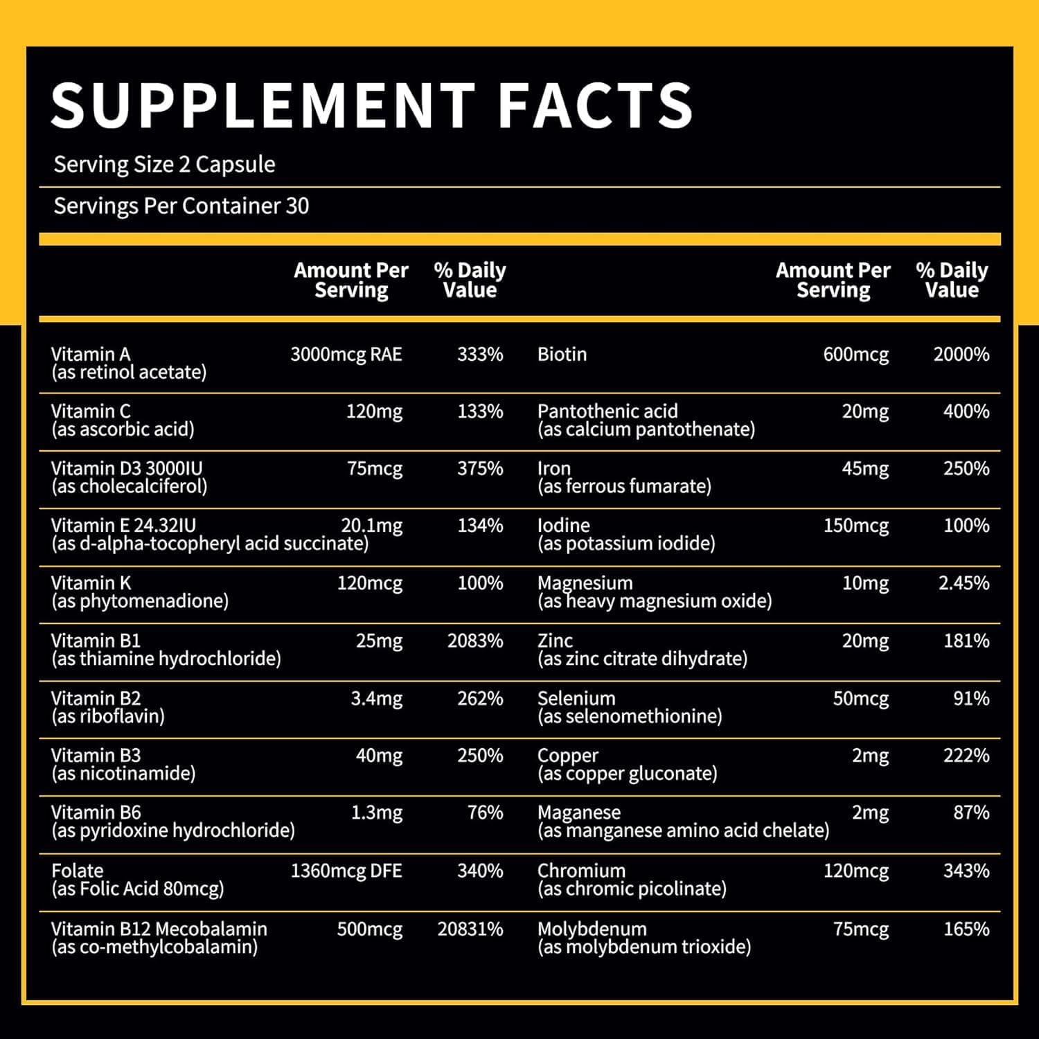 BNHealthy BN Caps - Complete Multivitamin with 22 Essential Nutrients for Men & Women, 240 Capsules, 4-Month Supply