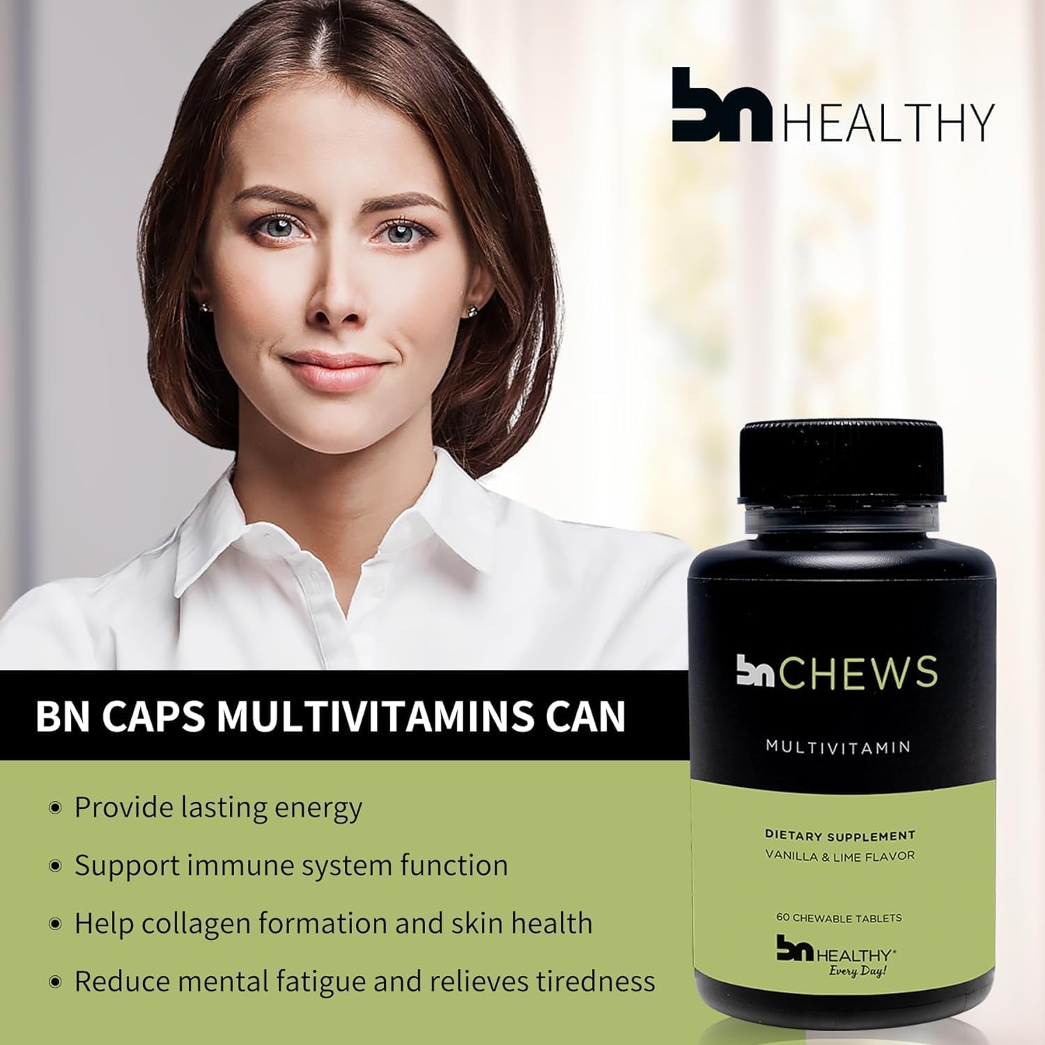 BNHealthy BN Chews Vanilla & Lime - Bariatric Multivitamin Chewable with 27 Essential Nutrients for Men & Women - 2 Pack