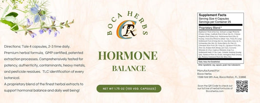 Boca Herbs Hormone Balance Vegan Capsules - White/Green