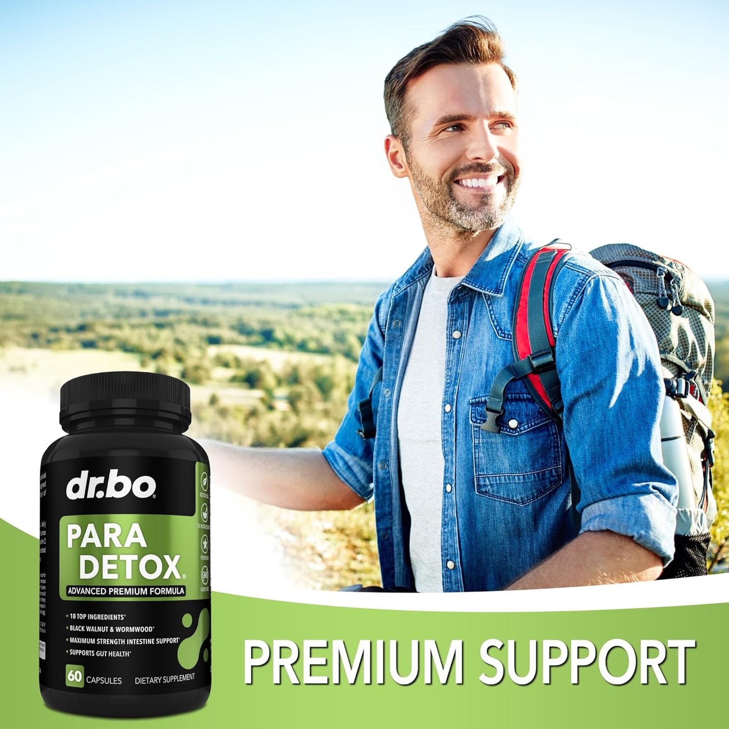 Body Detox Cleanse & Charcoal Capsules for Intestinal Digestive Support - Gut Health Supplement with Wormwood, Black Walnut, and Cloves