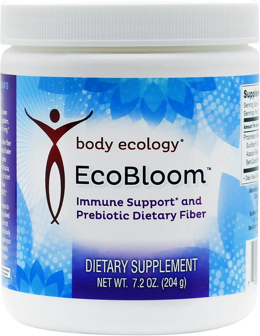 Body Ecology EcoBloom: Immune Support Prebiotic Fiber Powder in 7.2oz Reusable Container