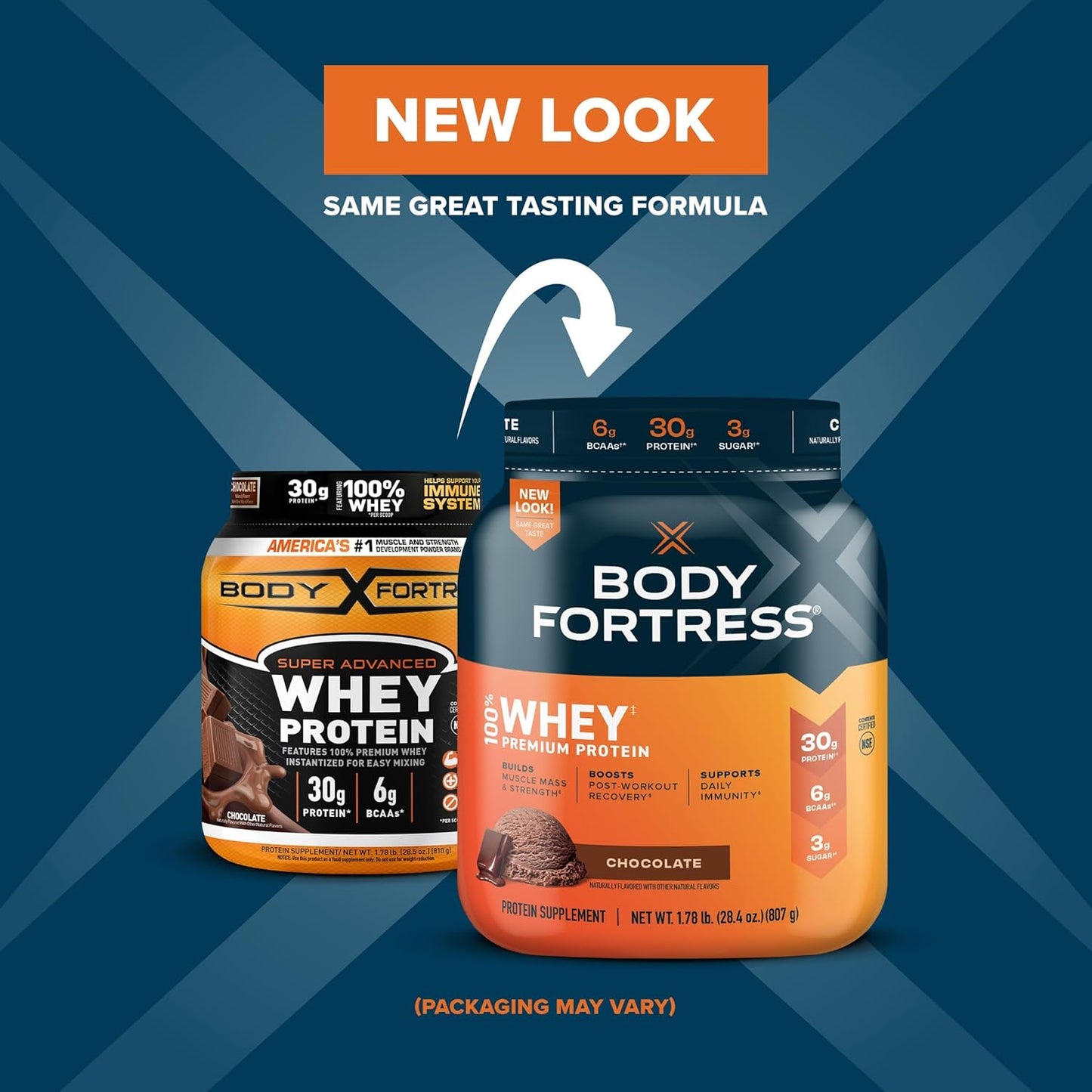 Body Fortress 100% Whey Chocolate Protein Powder Bundle - 3.9lbs & 1.78lbs
