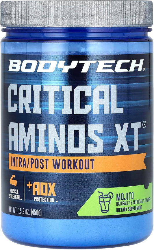 BODYTECH Critical Aminos XT - Intra and Post Workout Powder - Mojito Flavor - 15.9 oz - 45 Servings