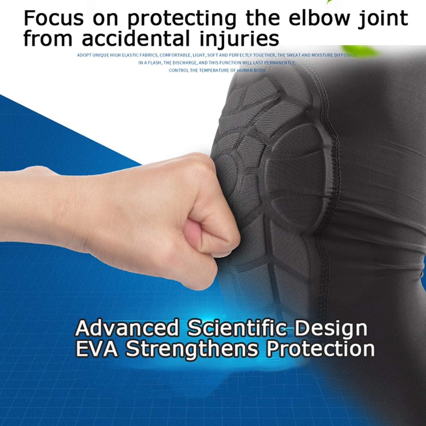 Bohope Kids Youth Padded Arm Knee Sleeve for Compression Leg Protection (Ages 5-15)