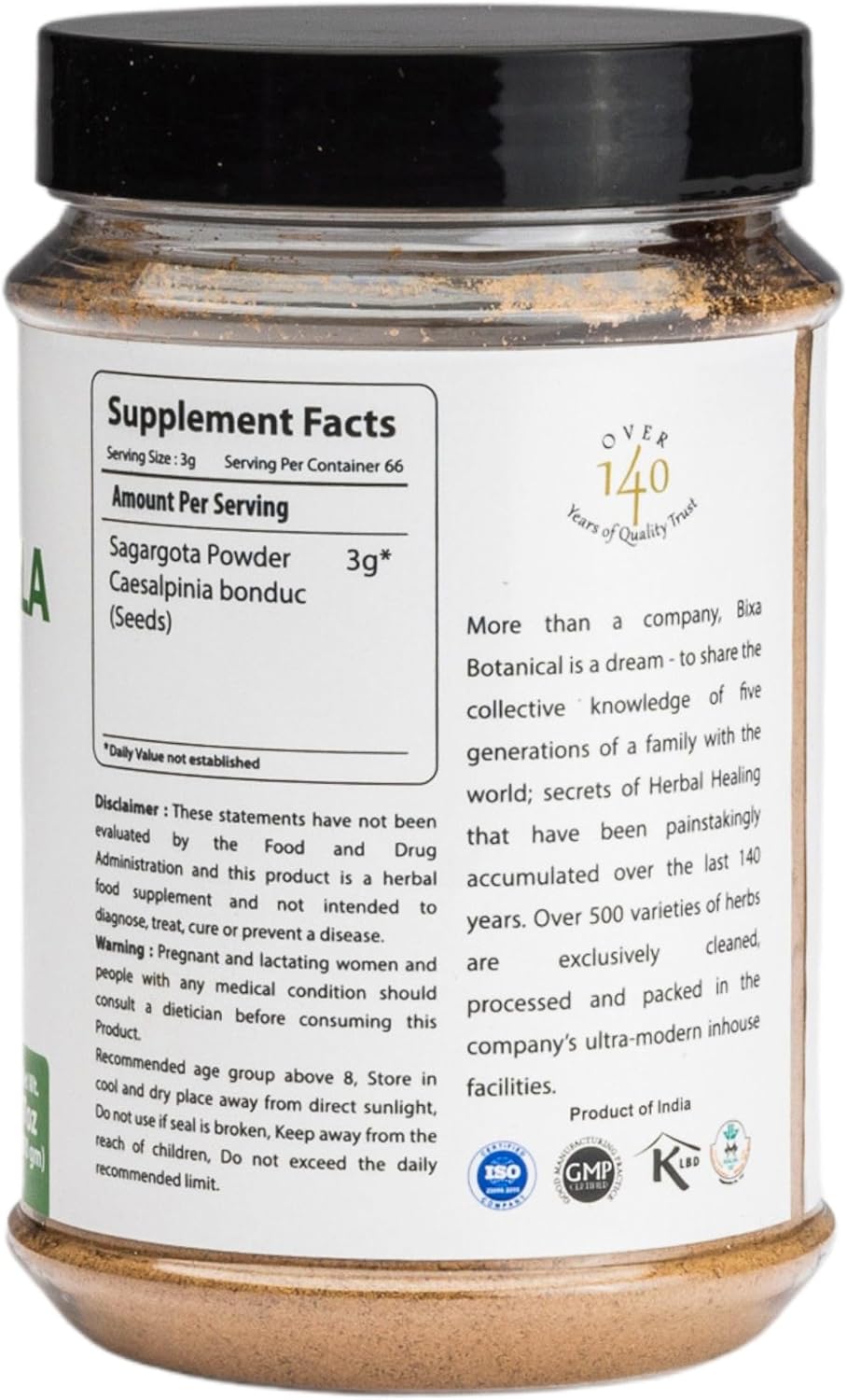Bonducella Seed Powder (Sagargota/Kalarchikai) Herbal Supplement - 7 Oz - 200g Pure Authentic Premium Quality