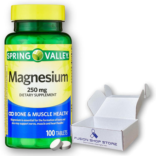 Bone and Muscle Health: Magnesium 250mg Dietary Supplement Tablets - 100 Ct" by Fusion Shop Store