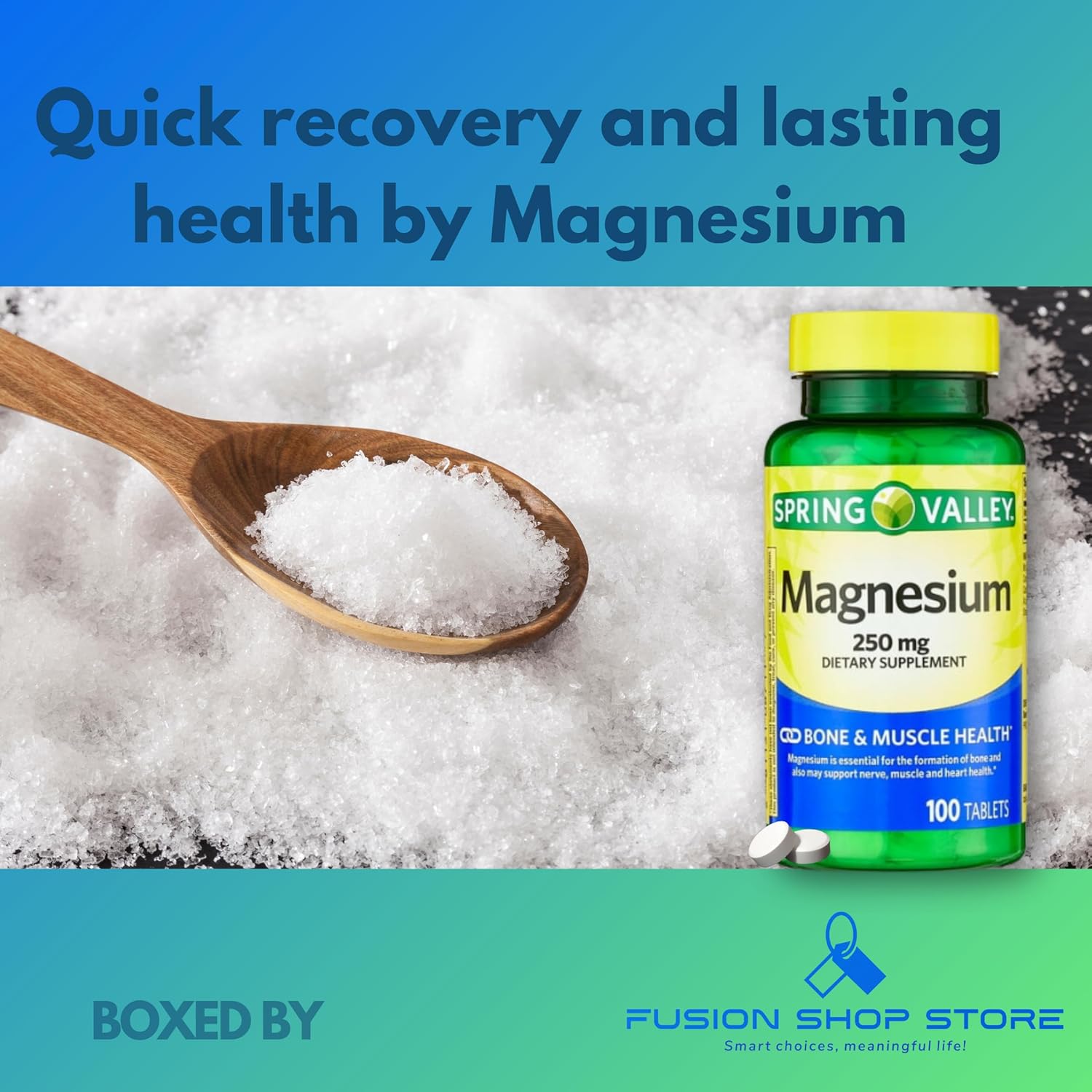 Bone and Muscle Health: Magnesium 250mg Dietary Supplement Tablets - 100 Ct" by Fusion Shop Store