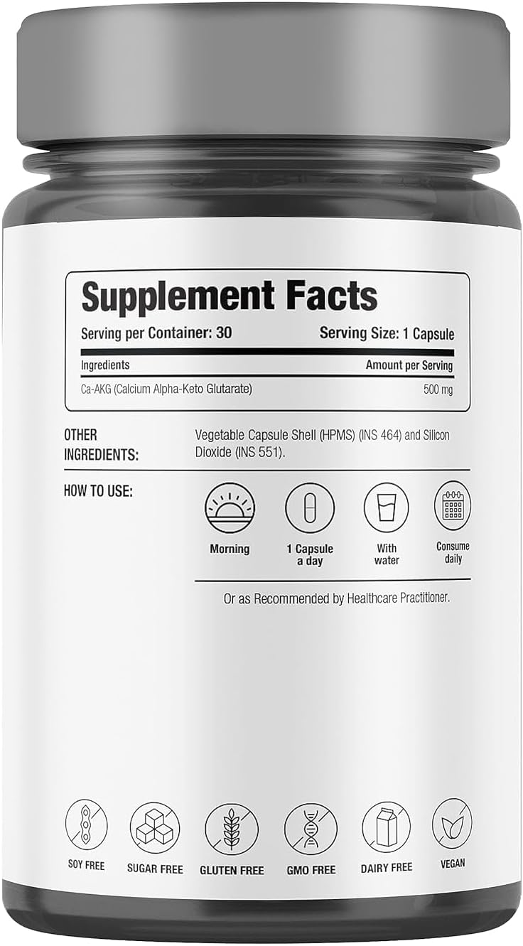 Boomers Ca AKG Supplement: Boost Cellular Energy, Strengthen Bones, Enhance Muscle Recovery - Healthy Aging Formula (30 Capsules)