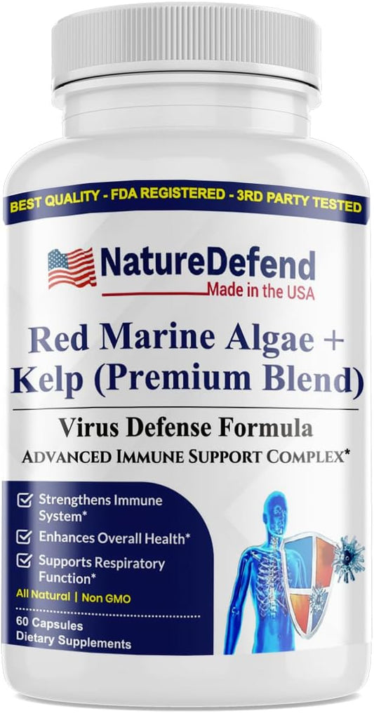 Boost Immune System with NatureDefend's Red Marine Algae and Kelp - Quality All-Natural Ingredients for Wellness