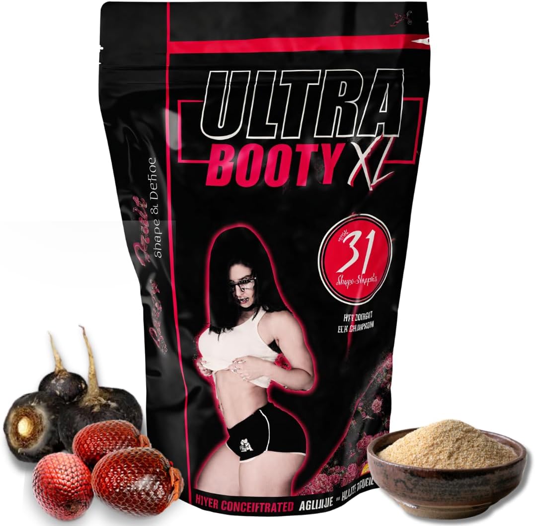 Booty Boost Bundle: Aguaje + Black Maca Root Powder for Curvy Fruit Growth - 31-Day Supply (4.9 Oz)