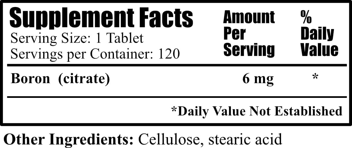 Boron Supplement for Daily Use - Promotes Overall Health and Wellness