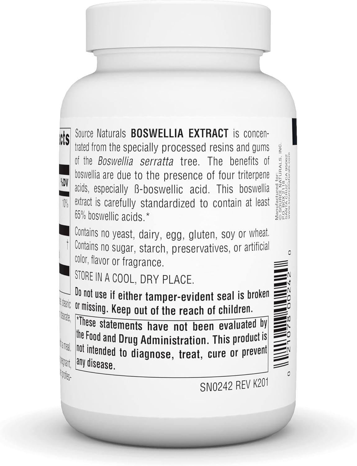 Boswellia Extract 243mg Dietary Supplement - 100 Tablets by Source Naturals