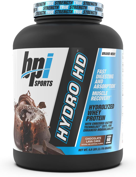 BPI Sports Hydro HD Chocolate Lava Cake - 100% Hydrolyzed Whey Protein Powder for Muscle Growth & Recovery, 25g Protein, Low Carb & Sugar, Fast Absorption - 68 Servings