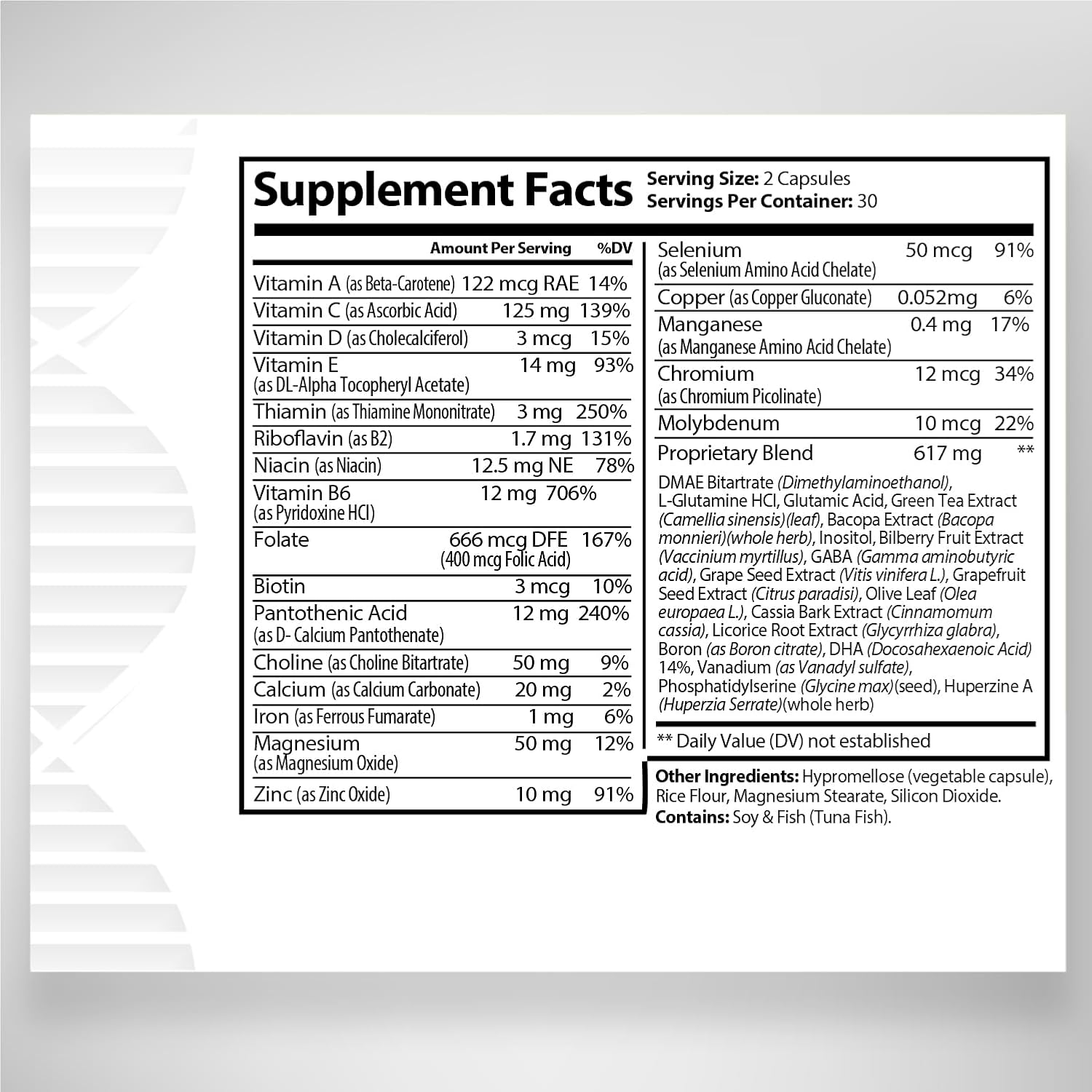 Brain Boosting & Focus Vitamin Supplement for Improved Memory, Mental Clarity - Biogenique Neuro Plus Formula, 60 Capsules - Non-GMO, Gluten Free - Made in USA