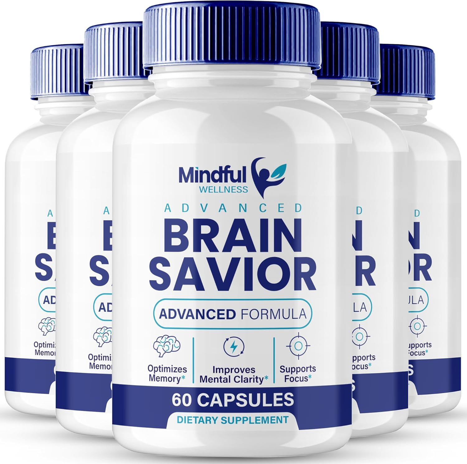 Brain Savior Capsules - Advanced Formula for Memory, Focus & Brain Health - Nootropic Supplement with Maximum Strength All Natural Ingredients - Pack of 5