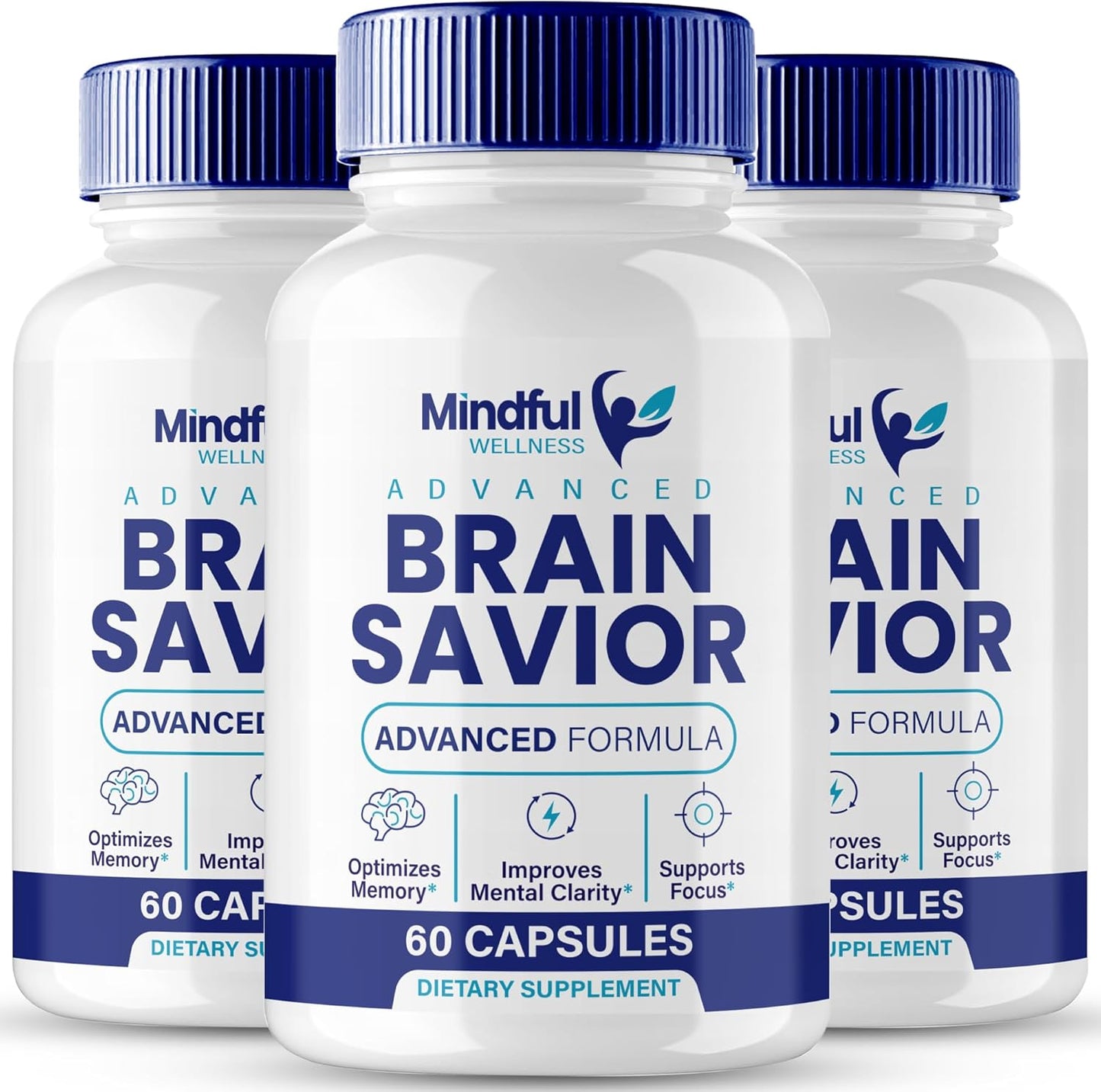 Brain Savior Memory and Focus Capsules - Advanced Formula Brain Health Support - Maximum Strength Nootropics - All Natural Brain Support - 3 Pack