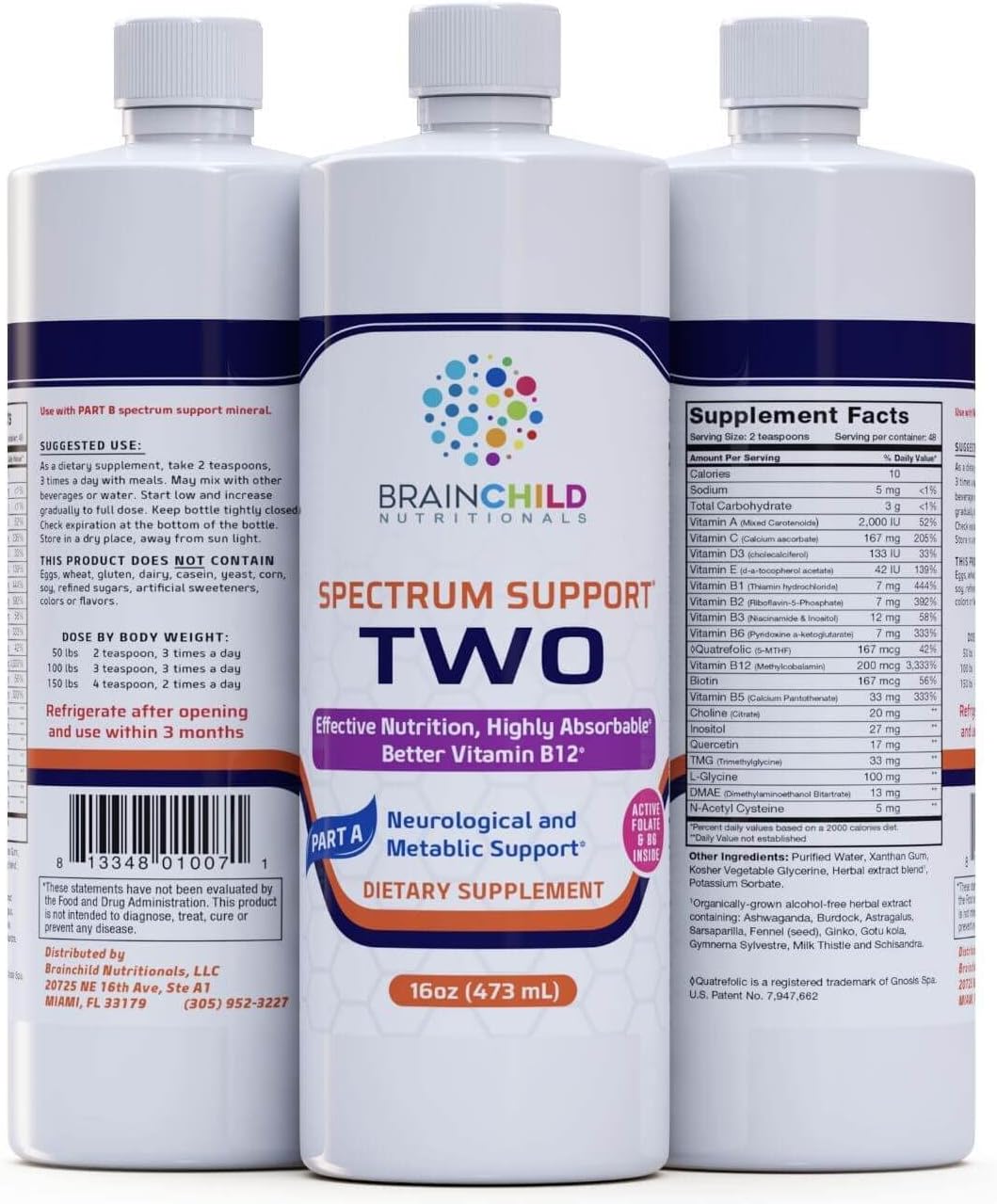 BrainChild Nutritionals Spectrum Support II with P5P - Comprehensive Nutritional Support for Children.