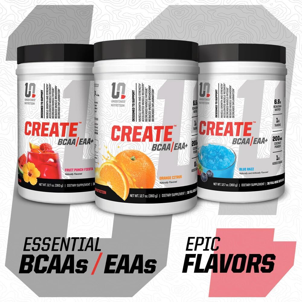 Brian Shaw's Undefined Nutrition BCAA/EAA+ Supplement for Muscle Recovery & Endurance - 6.8g Matrix of BCAA and Essential Amino Acids - Full Spectrum Blend - 30 Servings - Blue Razz Flavor