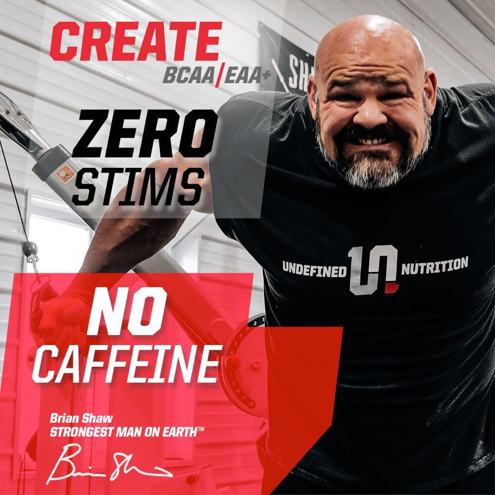 Brian Shaw's Undefined Nutrition BCAA/EAA+ Supplement for Muscle Recovery & Endurance - 6.8g Matrix of BCAA and Essential Amino Acids - Full Spectrum Blend - 30 Servings - Blue Razz Flavor