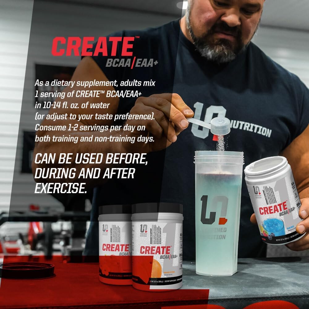 Brian Shaw's Undefined Nutrition BCAA/EAA+ Supplement for Muscle Recovery & Endurance - 6.8g Matrix of BCAA and Essential Amino Acids - Full Spectrum Blend - 30 Servings - Blue Razz Flavor