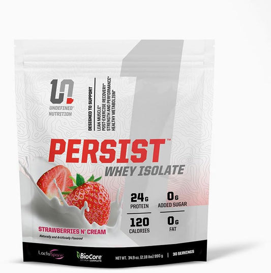Brian Shaw's Undefined Nutrition Whey Isolate - 24g Protein, 30 Servings - Supports Recovery, Strength & Performance - Gluten Free, Fast Absorbing - Strawberries N' Cream Flavor - 2.18lbs