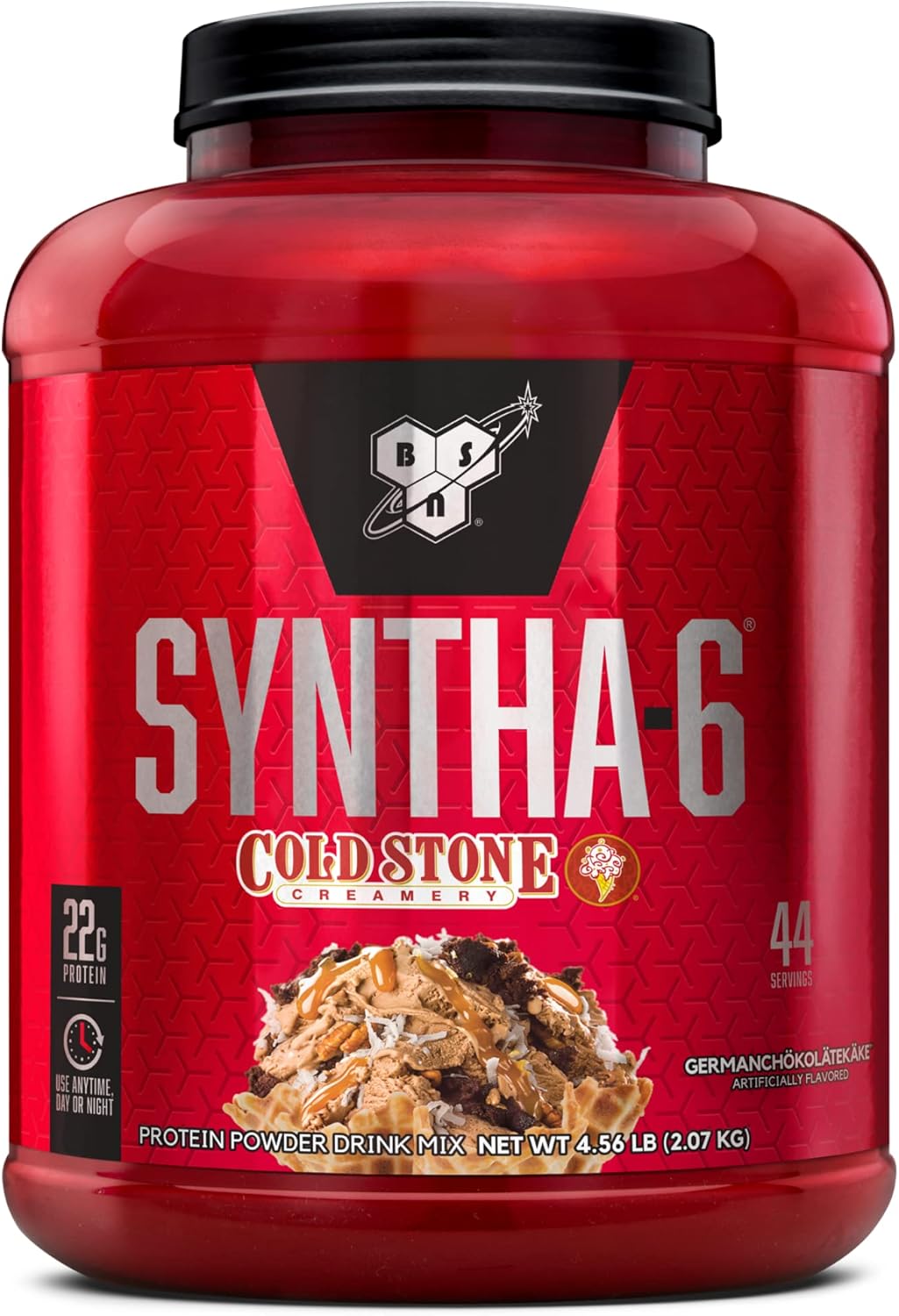 BSN Syntha-6 Whey Protein Powder, Cold Stone Creamery Germanchökolätekäke Flavor, 44 Servings, Micellar Casein & Milk Protein Isolate