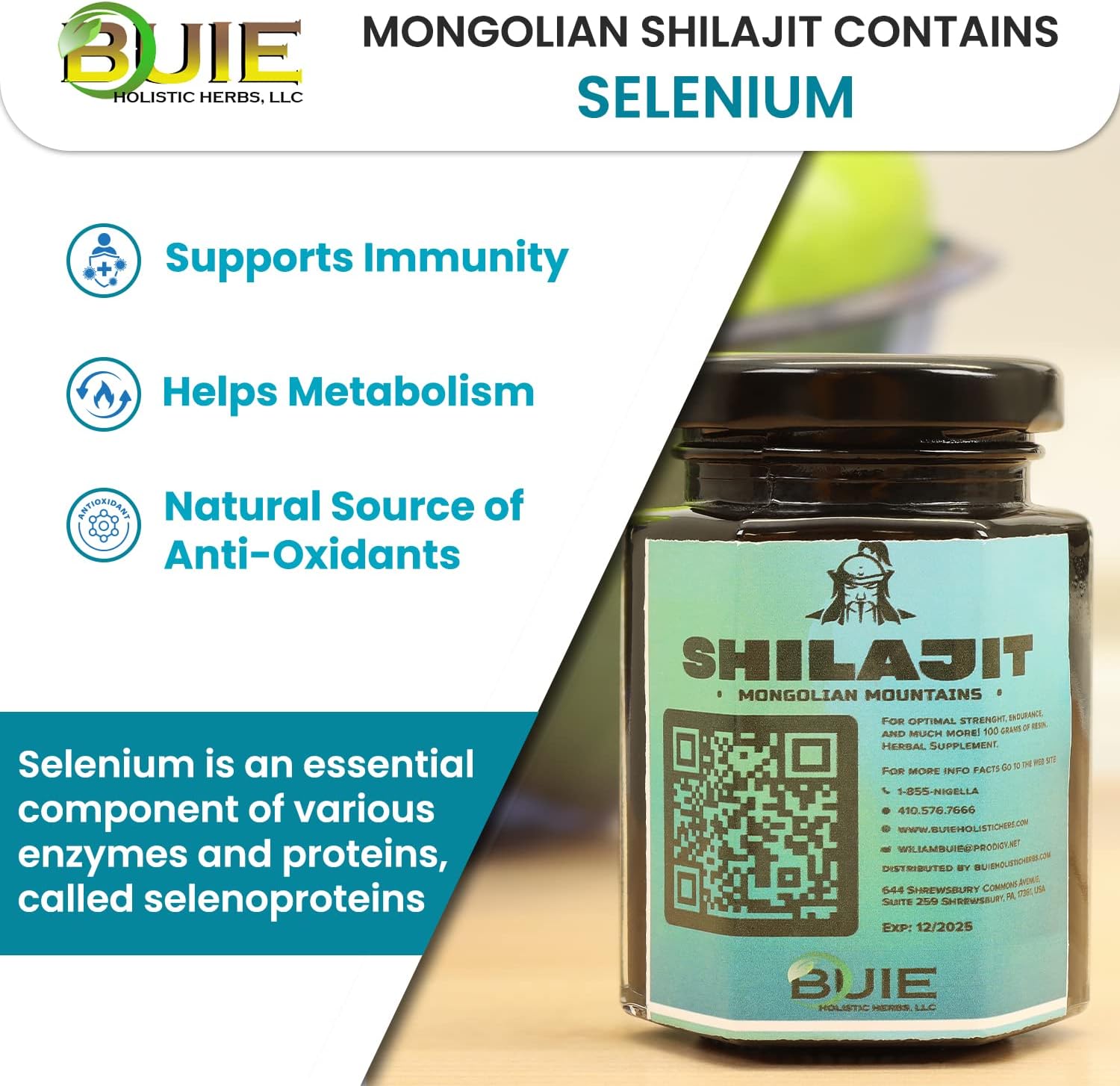 Buie Authentic Mongolian Shilajit Resin: Pure Source of Fulvic Humic Blend | Ayurvedic Rejuvenation Herbal Supplement | 100 GMS