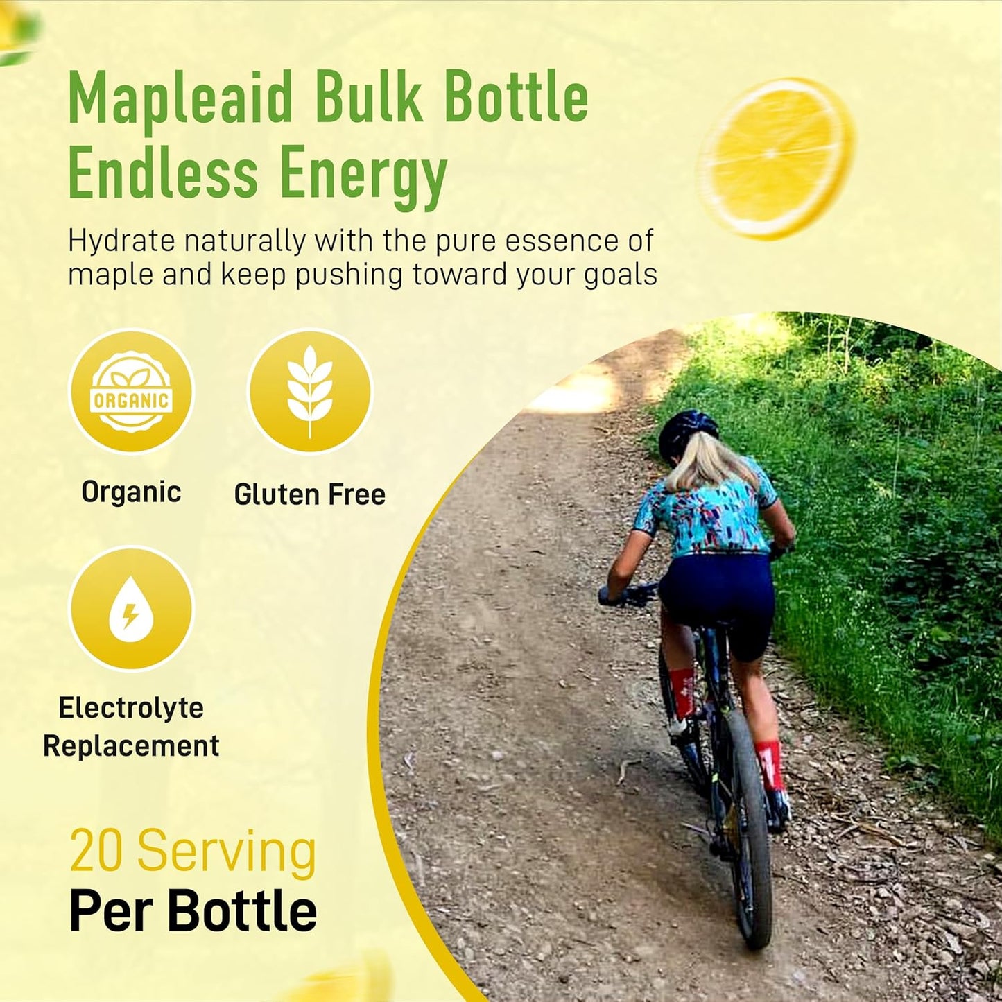 Bulk Bottle of Liquid Lemon Tea Mapleaid with 20 Servings - Refreshing and Energizing Drink
