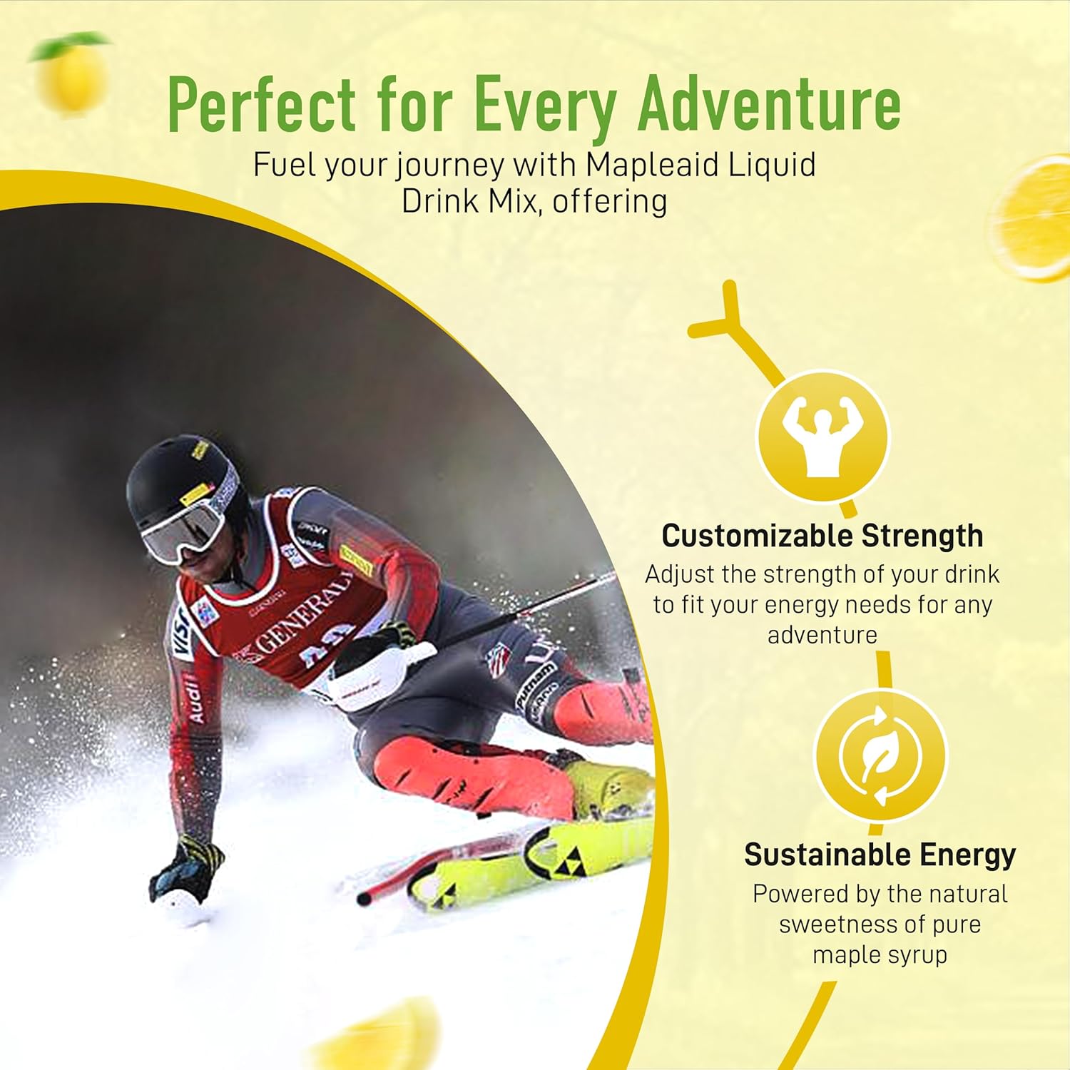 Bulk Bottle of Liquid Lemon Tea Mapleaid with 20 Servings - Refreshing and Energizing Drink
