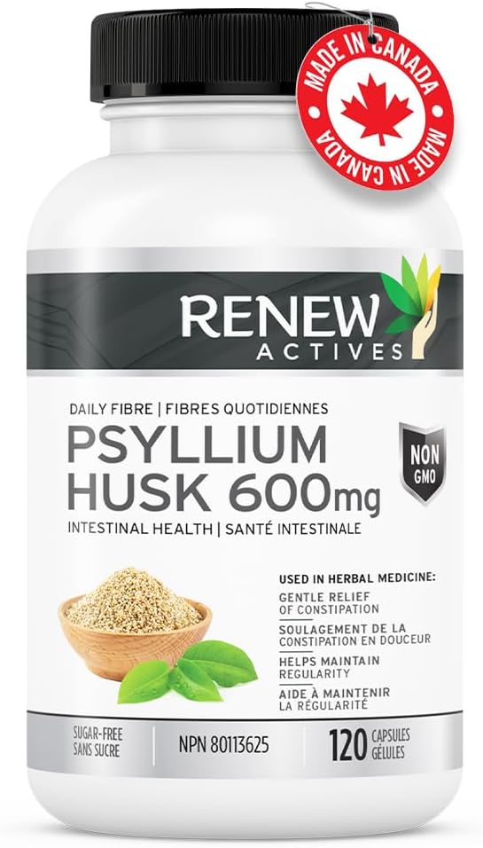 Bulk-Forming Laxative Psyllium Husk Capsules - 120 Count for Digestive Health & Regularity - Pure Ingredients for Adult Wellness