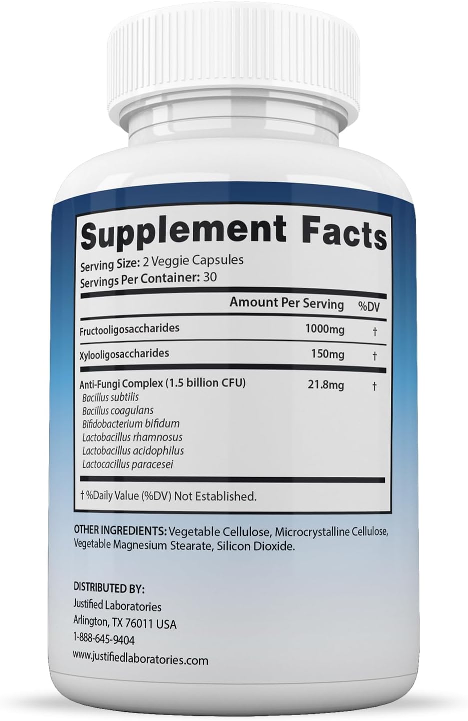 Bulk Pack of 600 Fungus Defend Probiotic Capsules by Justified Laboratories - 1.5 Billion CFU (10 Pack)