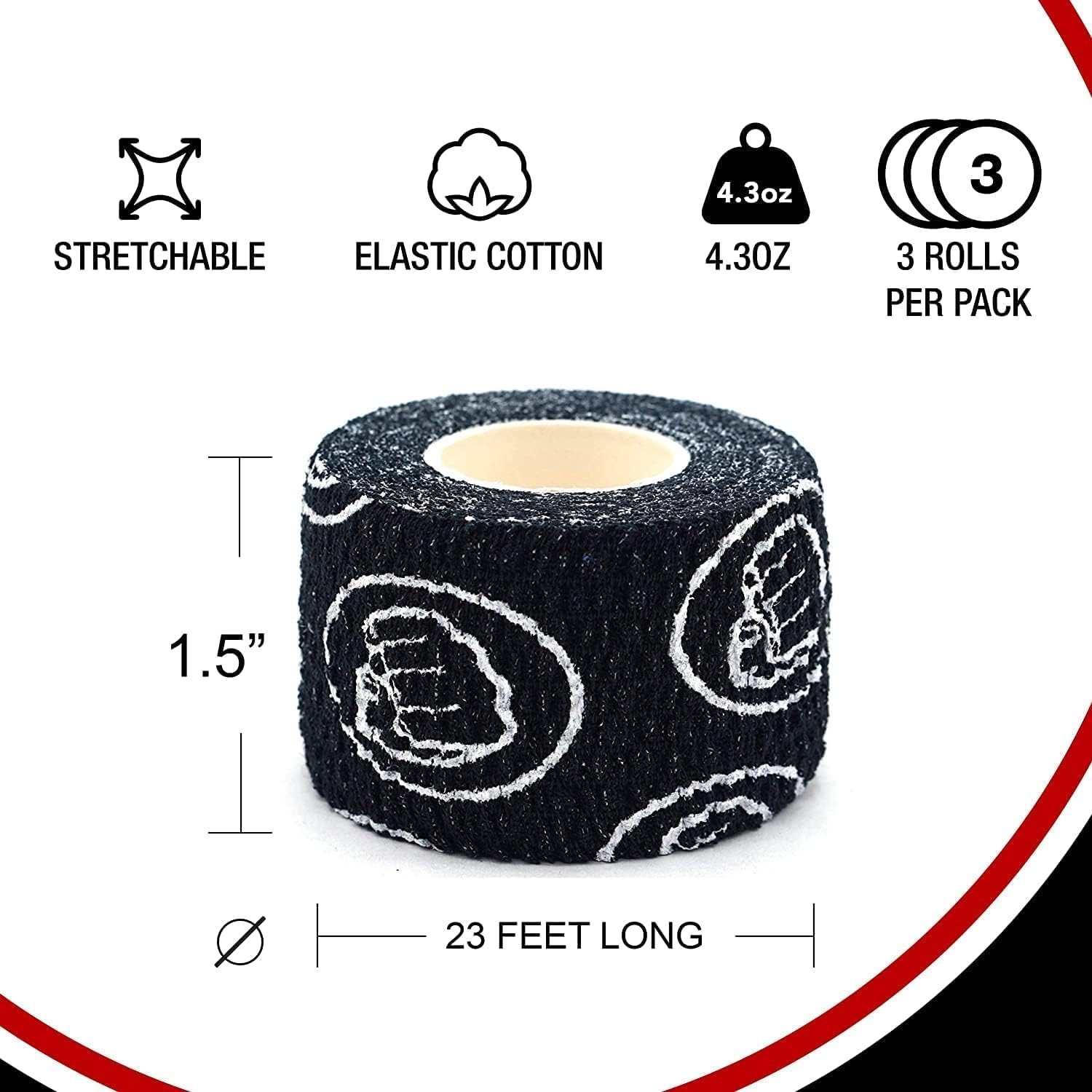 Bulk Packs of WOD Nation Weightlifting Hook Grip Tape - 23ft/Roll - Stretchy Athletic Thumb Tape for Weightlifting & Cross Training