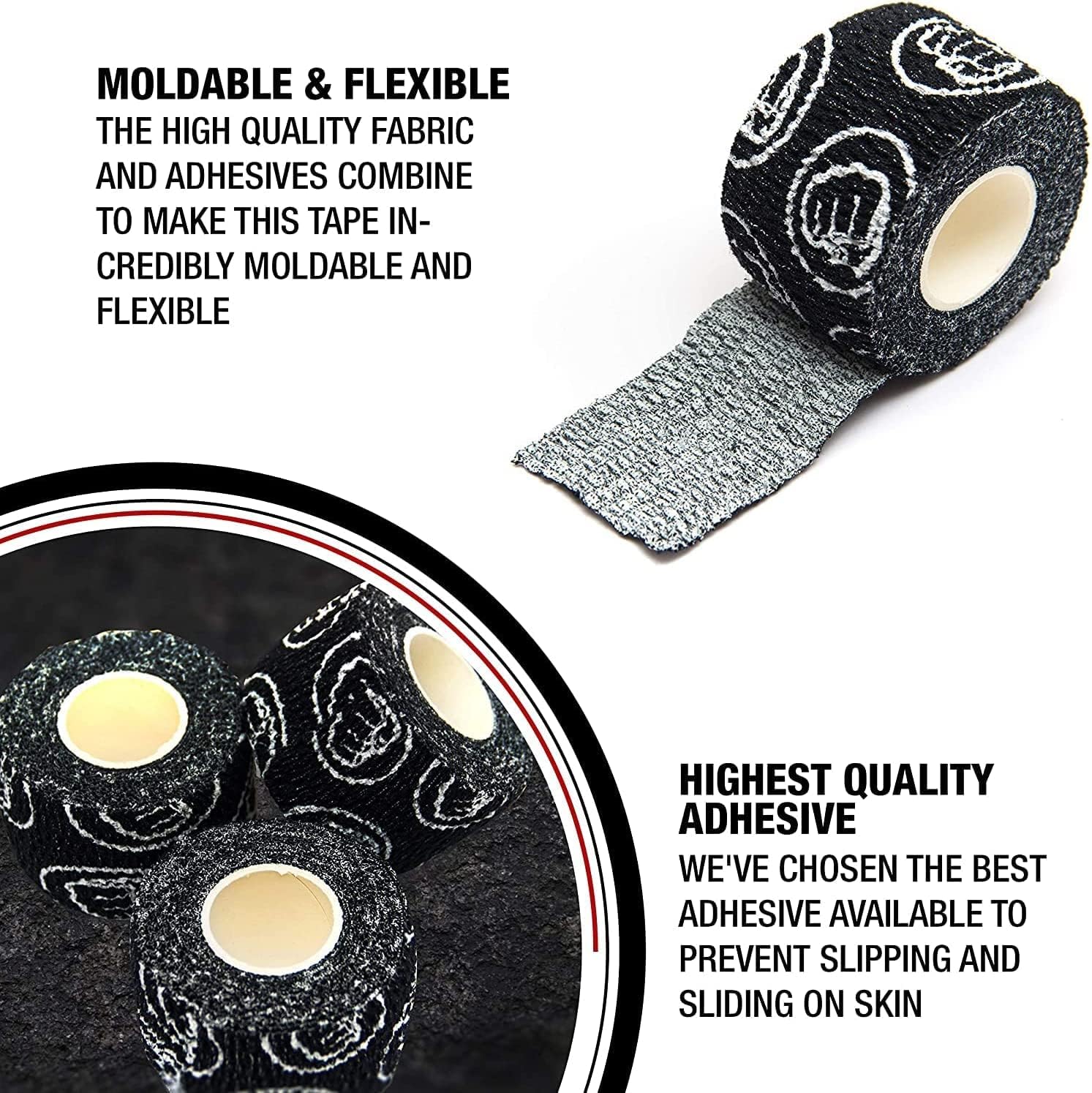Bulk Packs of WOD Nation Weightlifting Hook Grip Tape - 23ft/Roll - Stretchy Athletic Thumb Tape for Weightlifting & Cross Training