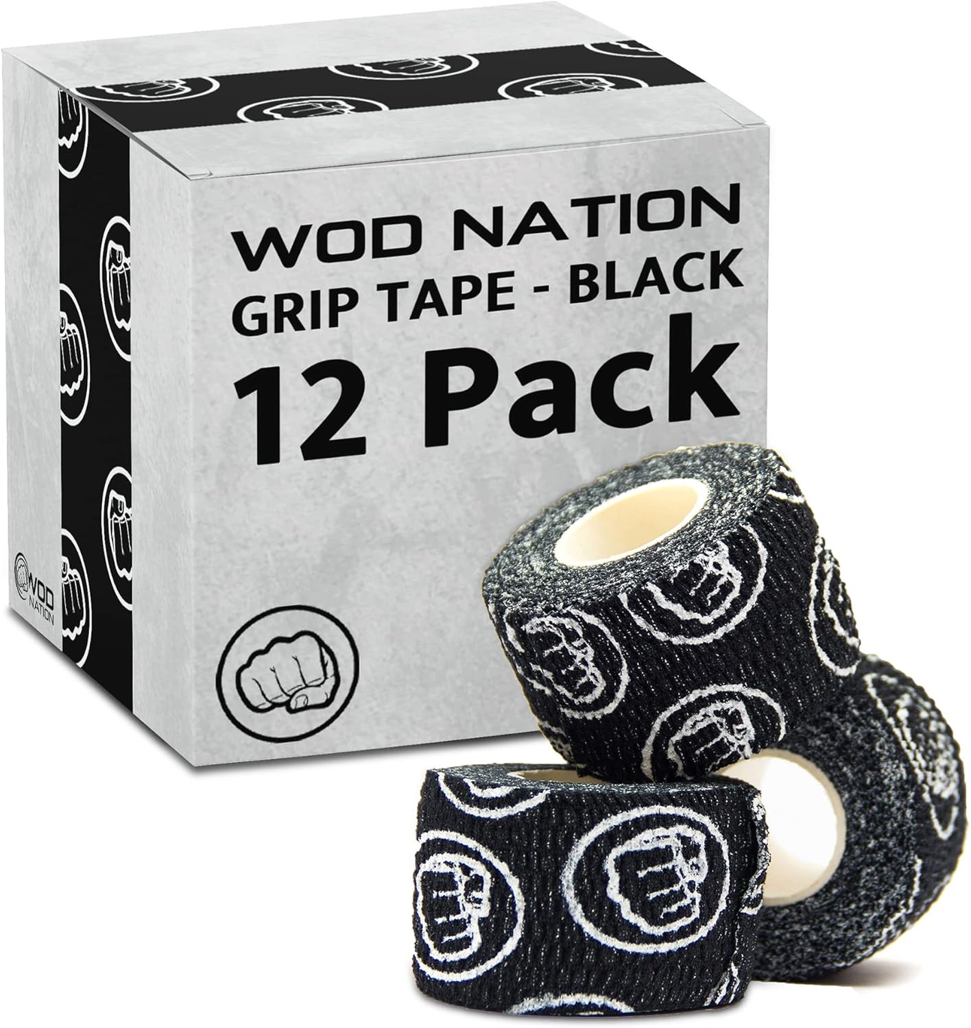Bulk Packs of WOD Nation Weightlifting Hook Grip Tape - 23ft/Roll - Stretchy Athletic Thumb Tape for Weightlifting & Cross Training