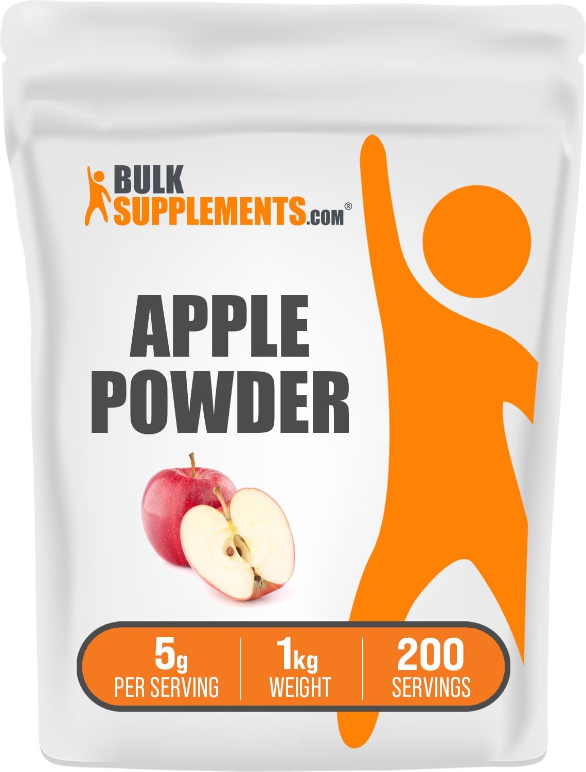 BulkSupplements.com Apple Powder - Natural Apple Fruit Powder for Digestive Health - Gluten Free Superfood, 1kg (2.2 lbs) - Pack of 1, 5g per Serving