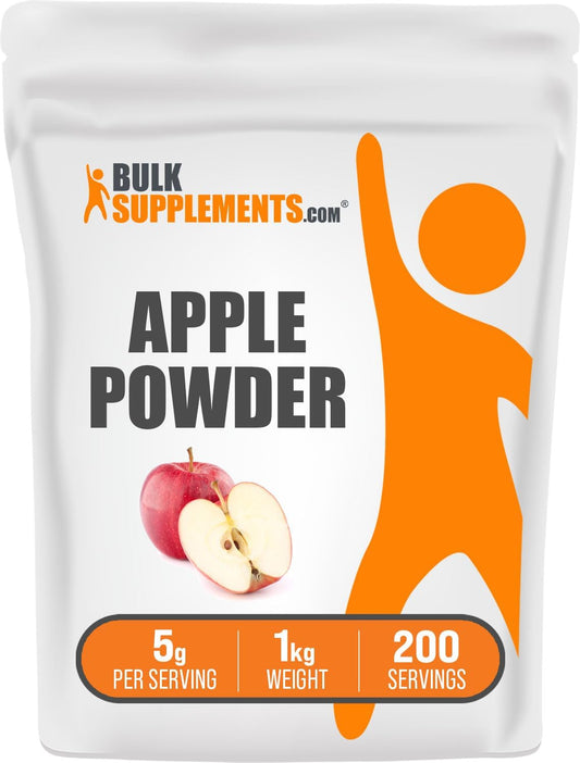 BulkSupplements.com Apple Powder - Natural Apple Fruit Powder for Digestive Health - Gluten Free Superfood, 1kg (2.2 lbs) - Pack of 1, 5g per Serving