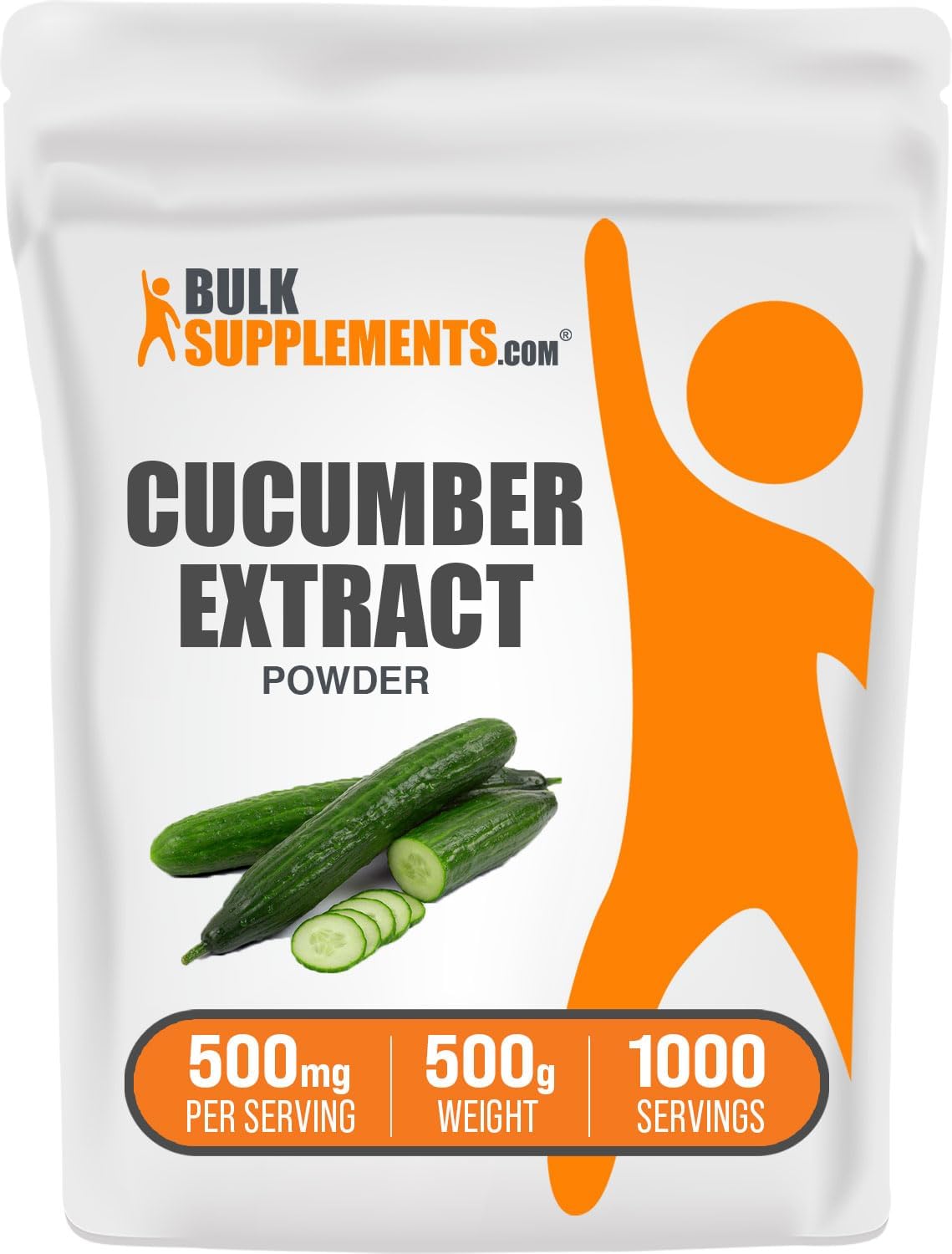 BulkSupplements.com Cucumber Extract Powder - Hydration Supplement, Vegan & Gluten Free, 500mg per Serving, 500g (1.1 lbs)