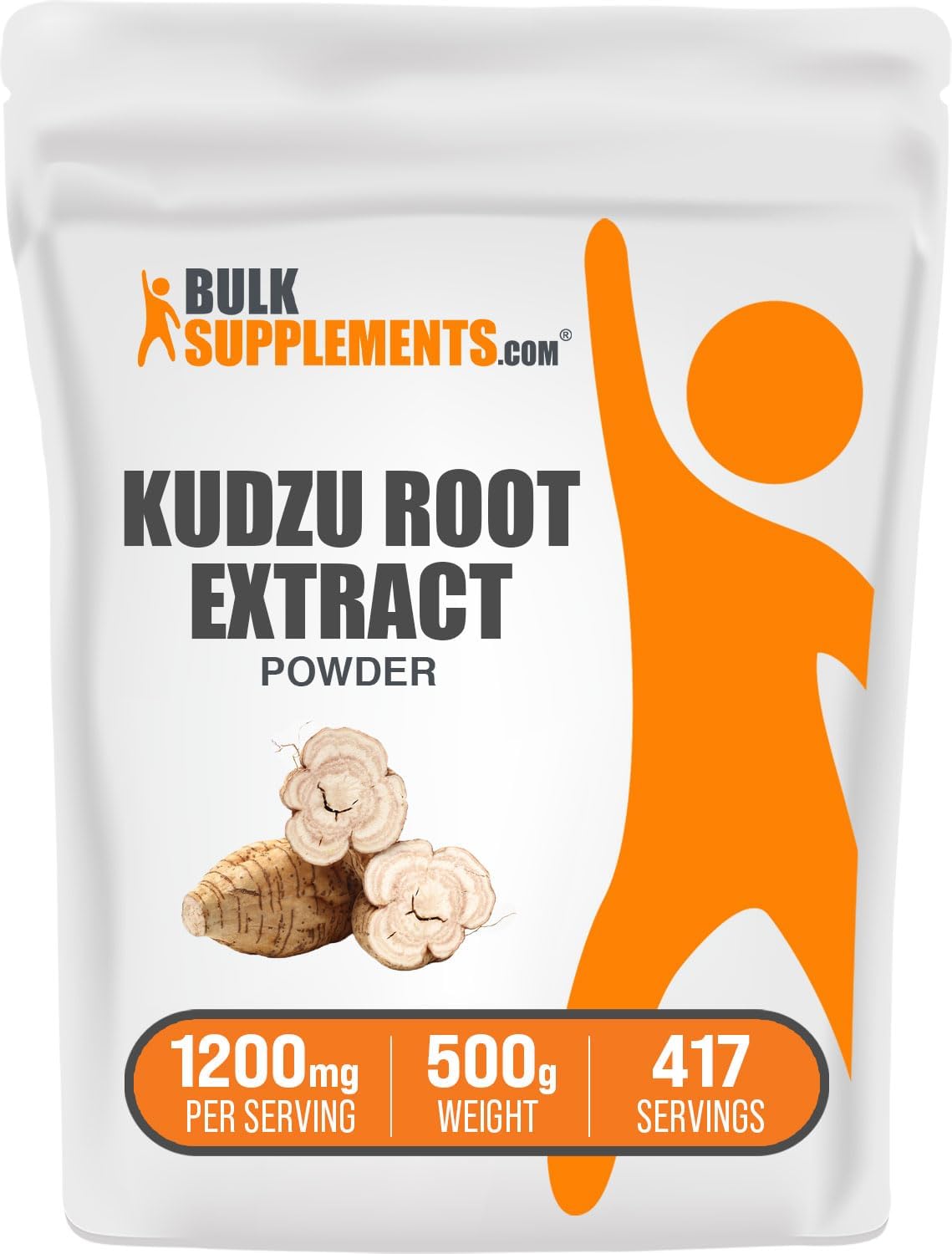 BulkSupplements.com Kudzu Root Extract Powder - Herbal Supplement, Gluten Free, 1200mg per Serving, 500g - Buy Kudzu Root Powder Online
