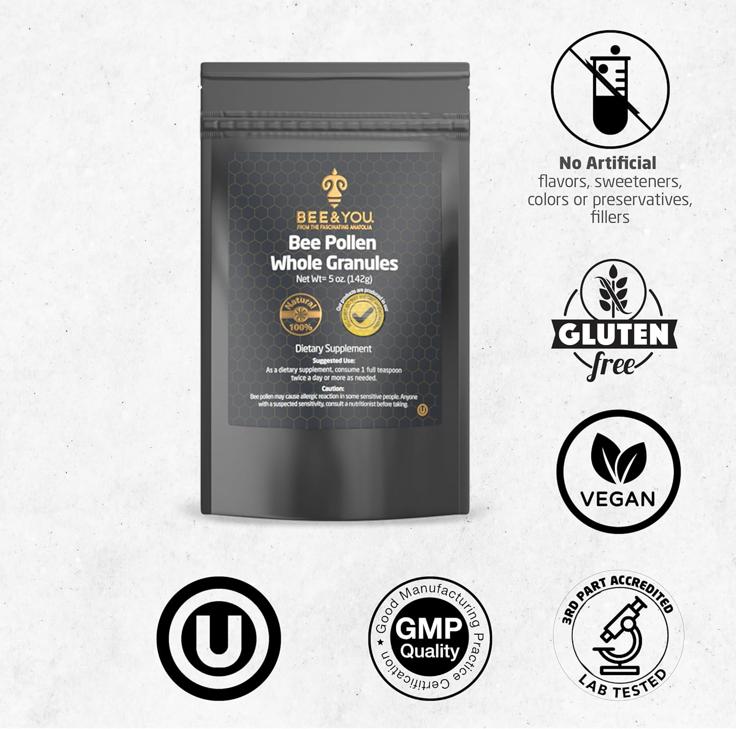 Bundle: Bee and You Propolis Shot with Bee Pollen - Natural Antioxidant Supplement for Adults, Women, Men - 12 Bottles of Propolis, Proteins, Vitamins, Amino Acids